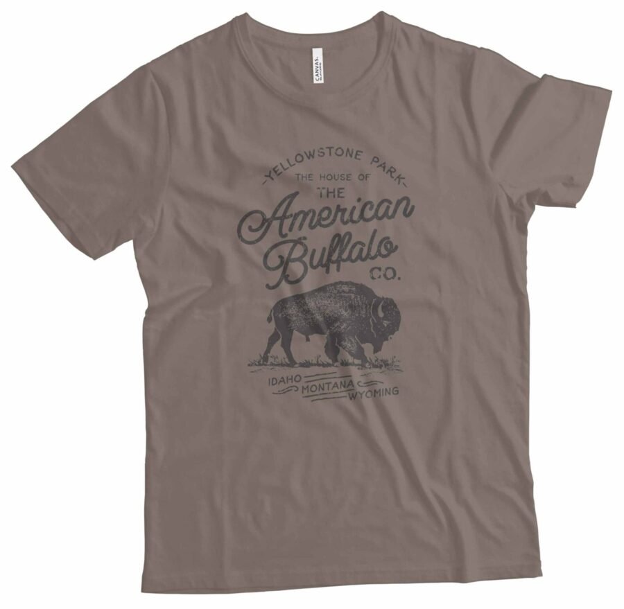 AMERICAN VINTAGE YELLOW STONE BUFFALO Unisex Heavy Cotton Tee - Image 4