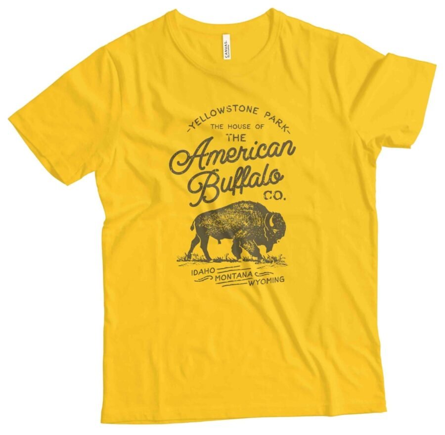 AMERICAN VINTAGE YELLOW STONE BUFFALO Unisex Heavy Cotton Tee - Image 6