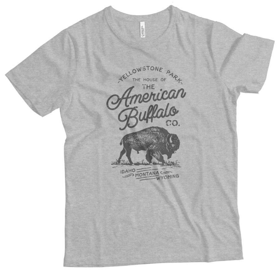 AMERICAN VINTAGE YELLOW STONE BUFFALO Unisex Heavy Cotton Tee - Image 3