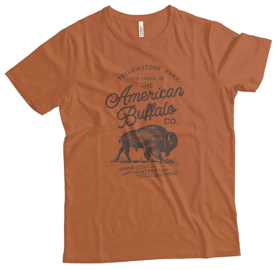 AMERICAN VINTAGE YELLOW STONE BUFFALO Unisex Heavy Cotton Tee - Image 5