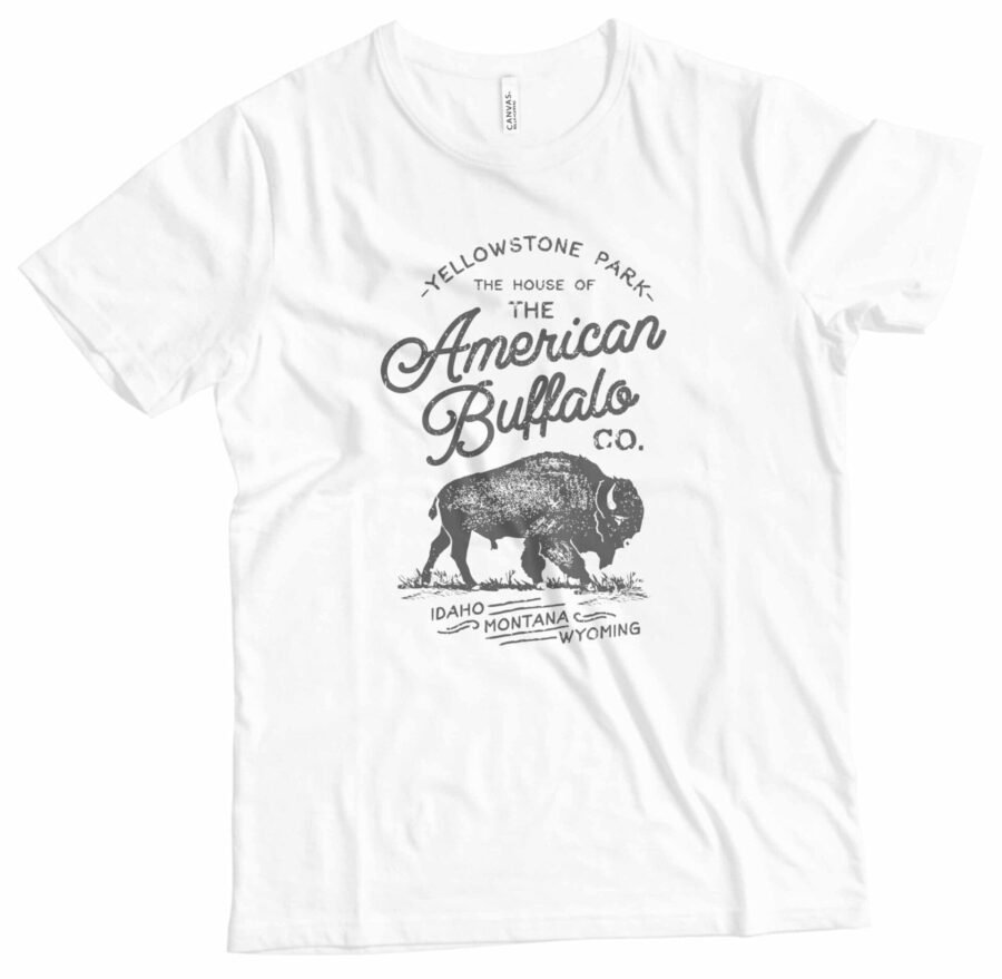 AMERICAN VINTAGE YELLOW STONE BUFFALO Unisex Heavy Cotton Tee - Image 2