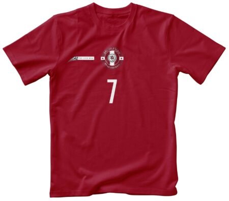 A QATAR SOCCER fan unisex t-shirt with the number 7 on it becomes "QATAR SOCCER Fan Unisex T-Shirt with the number 7 on it.