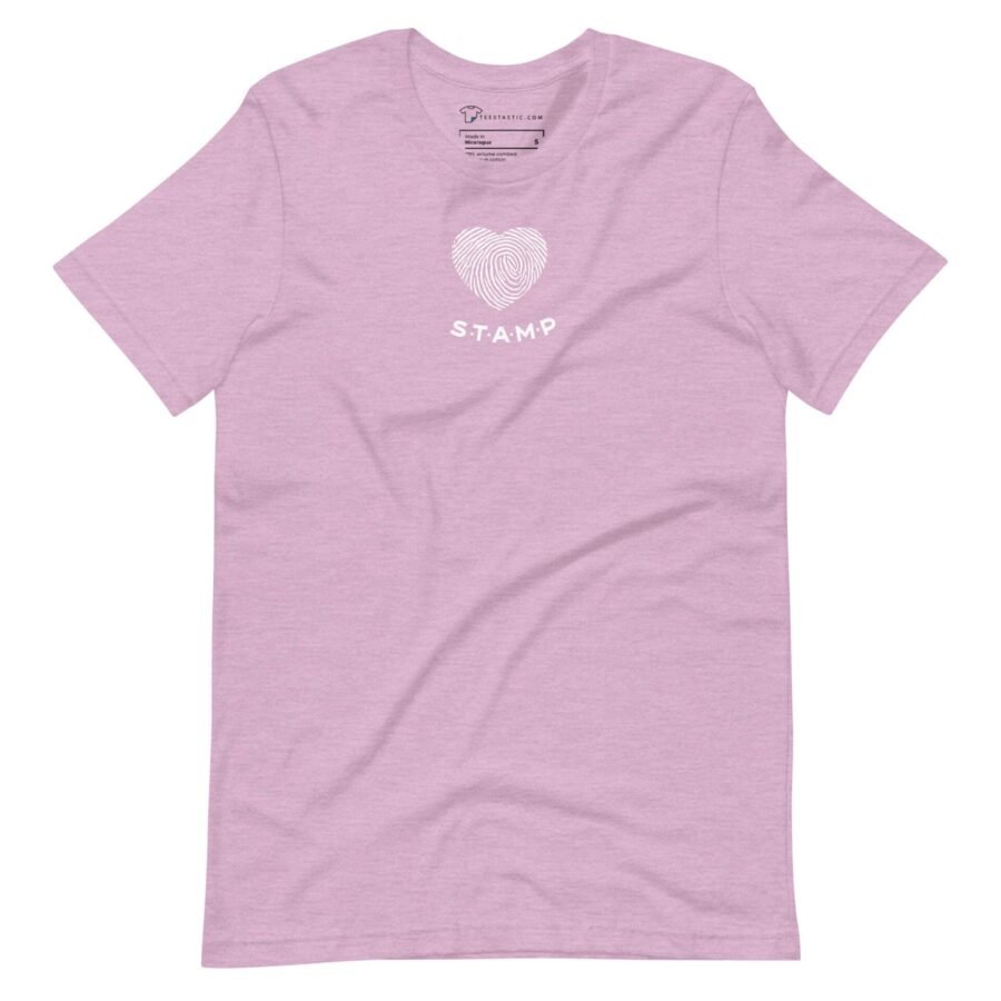 A Love with Finger Print unisex t-shirt with a heart on it.