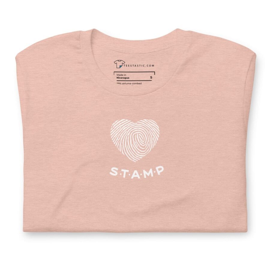 A Love with Finger Print unisex t-shirt with a fingerprint stamp.