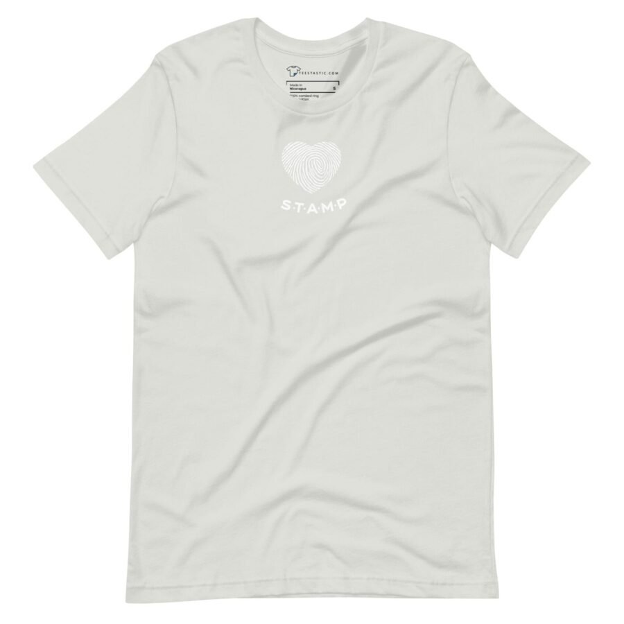 A white Love with Finger Print unisex t-shirt.