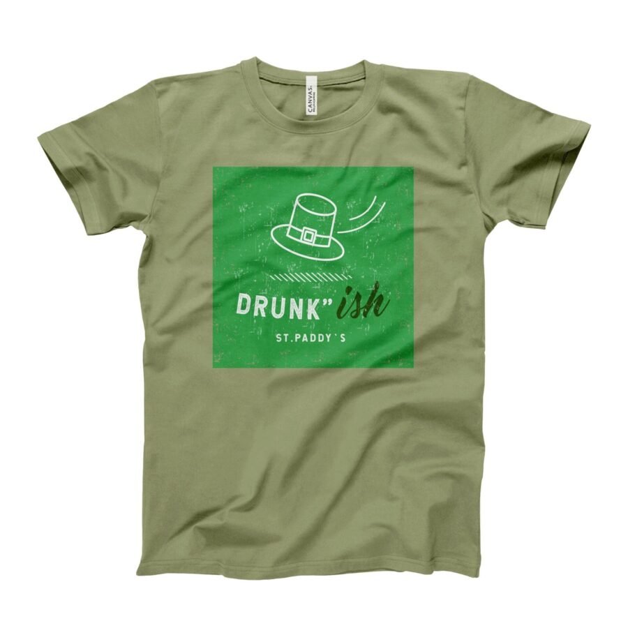 A St. Patricks Day Drunk-ish Tee with a green hat on it.