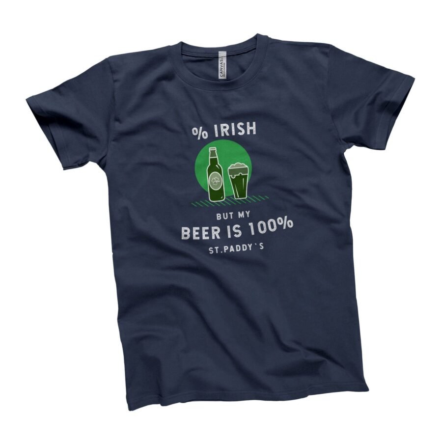 Be Irish and drink beer with this St. Patricks Day Drinking Tee 50% Irish 100% Beer that guarantees 100% irishness and a lot of fun.