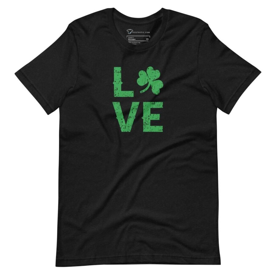 Shamrock LOVE unisex t-shirt.