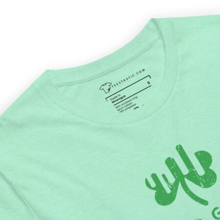 A mint green Bleed Green St.Patricks Day unisex t-shirt with the word juju.