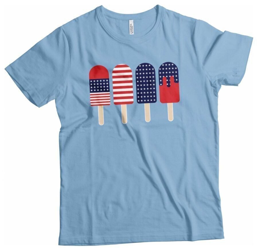 Patriotic "Ice Cream" on a Unisex Heavy Cotton Tee for Independence Day.