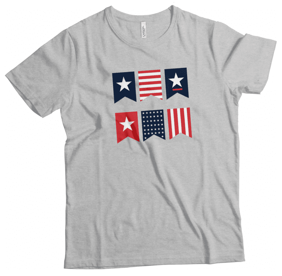 Independence Day 4th July "Flag" Unisex Heavy Cotton Tee - Image 3