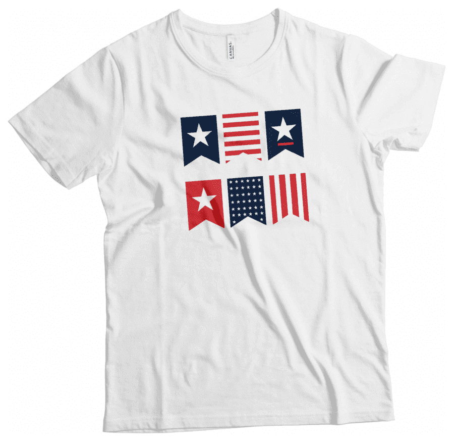 Independence Day 4th July "Flag" Unisex Heavy Cotton Tee - Image 2