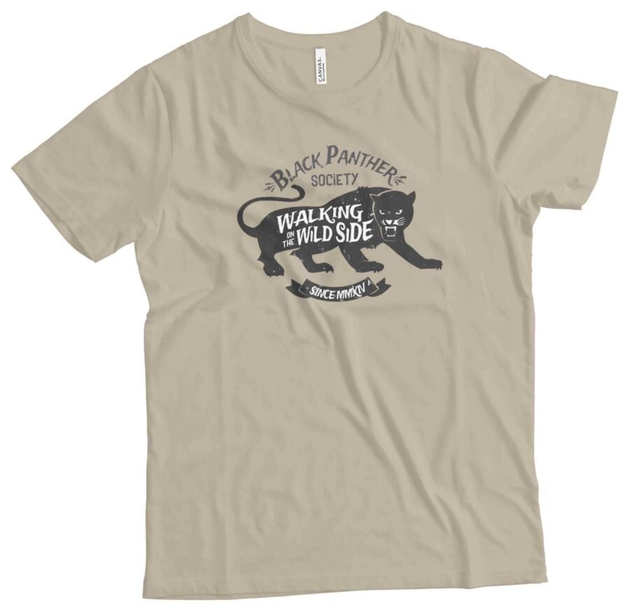 An AMERICAN VINTAGE PANTHER SOCIETY black and white cat Unisex Ultra Cotton Tee.