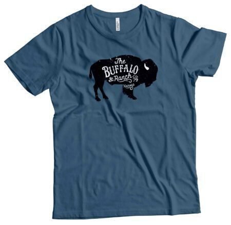 An AMERICAN VINTAGE BUFFALO RANCH Unisex Ultra Cotton Tee with a buffalo on it.