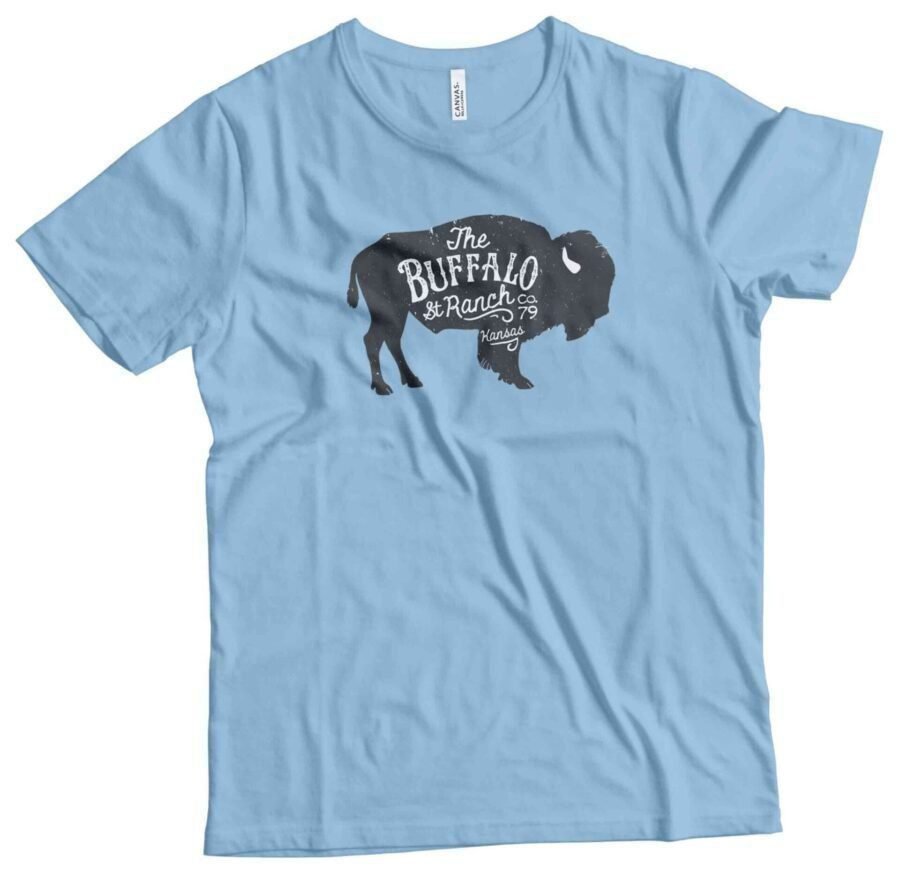 A AMERICAN VINTAGE BUFFALO RANCH Unisex Ultra Cotton Tee featuring an American buffalo.