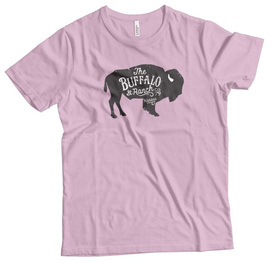 An AMERICAN VINTAGE BUFFALO RANCH Unisex Ultra Cotton Tee featuring a buffalo design.