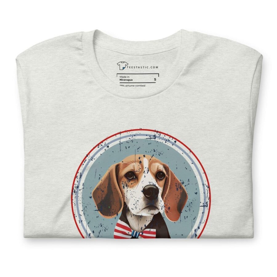 A t-shirt featuring an Independence Day 4th July | BEAGLE LIBERTY | Unisex Heavy Cotton Tee design.