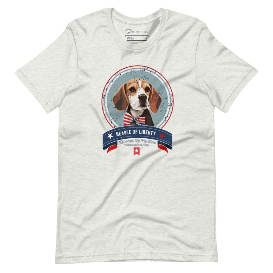 An Independence Day 4th July | BEAGLE LIBERTY | Unisex Heavy Cotton Tee featuring a beagle image.