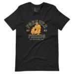 A black FOREVER BEST FRIEND DOG Unisex T-Shirt with the words 'foreign friends' and a dog on it.