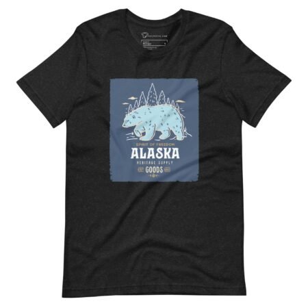 A black t-shirt with THE SPIRIT OF FREEDOM ALASKA showcasing the spirit of freedom.
