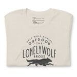 OUTDOOR LONELY WOLF Hunter Unisex T-Shirt featuring a lonely wolf and hunter motif.