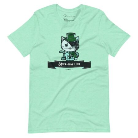 A St.Patricks Day Meow-Some Luck cat unisex t-shirt.