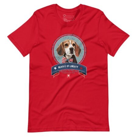 A Independence Day 4th July | BEAGLE LIBERTY | Unisex Heavy Cotton Tee featuring a beagle image.