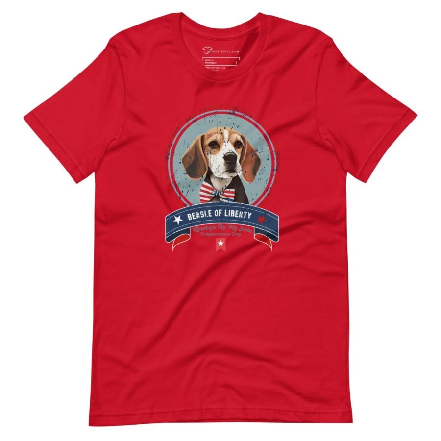 A Independence Day 4th July | BEAGLE LIBERTY | Unisex Heavy Cotton Tee featuring a beagle image.