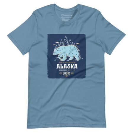 A blue t-shirt with THE SPIRIT OF FREEDOM ALASKA on it symbolizing the spirit of freedom.