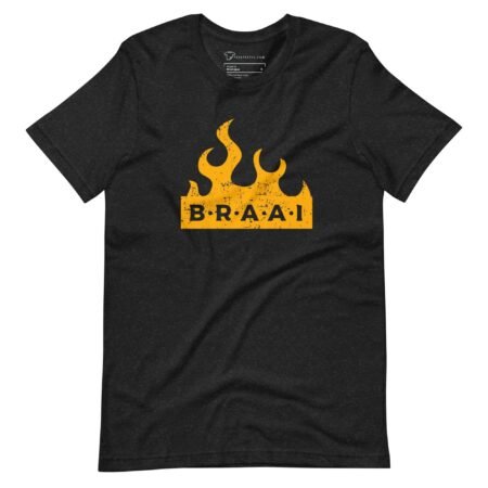 A BBQ South African Way Unisex T-Shirt with the word BBQ on it.