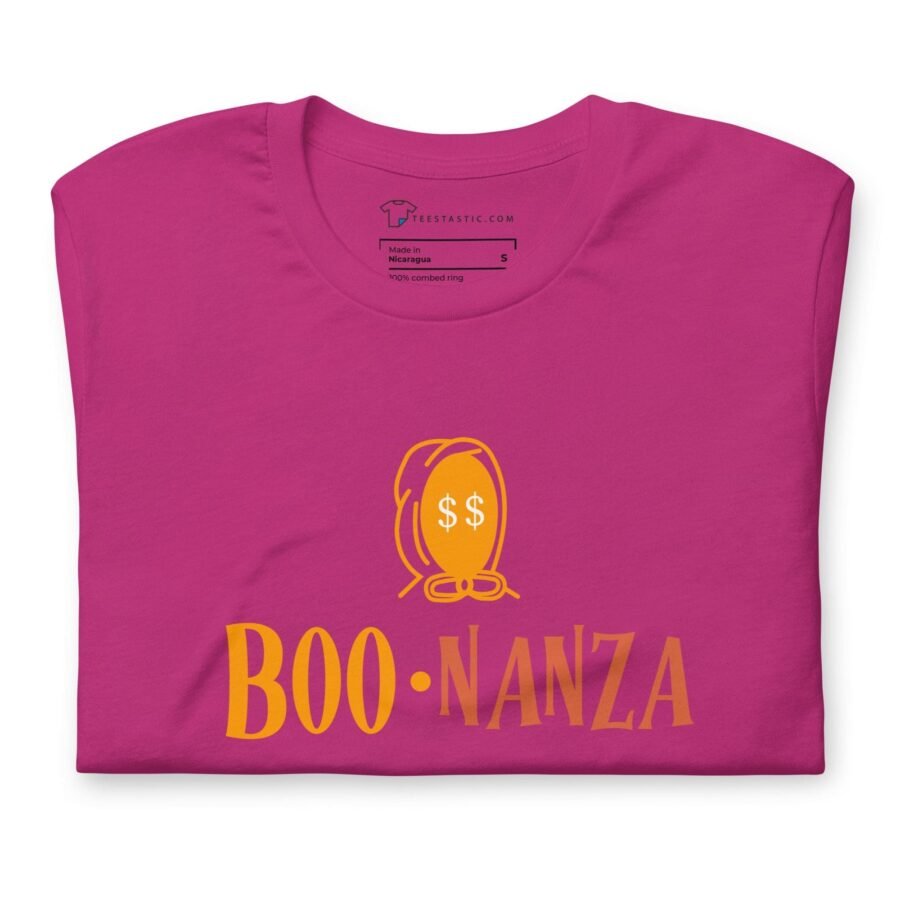 A Halloween BOO-nanza Unisex t-shirt in pink.