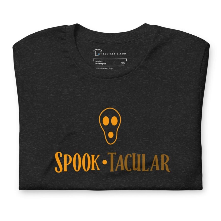 A Halloween Spook-tacular Unisex t-shirt with the words spook-tacular on it.