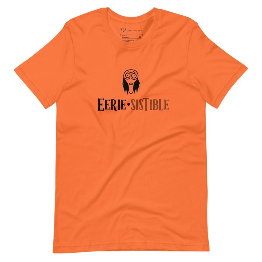 A Halloween Eerie Unisex t-shirt with the word beesible on it.