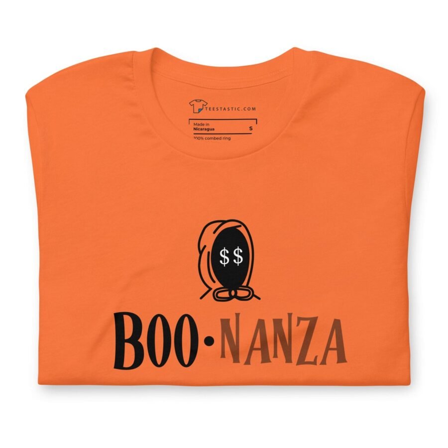 A Halloween BOO-nanza Unisex t-shirt that says boo-nanza.