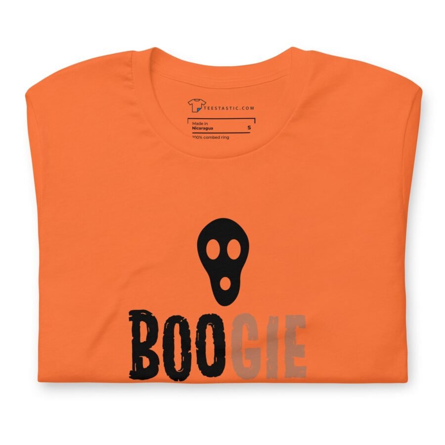 An Halloween BOO-GIE Night Unisex t-shirt, perfect for Halloween.