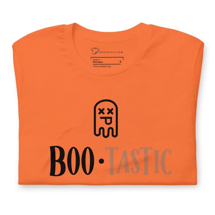 An orange Halloween BOO-tastic Unisex t-shirt.