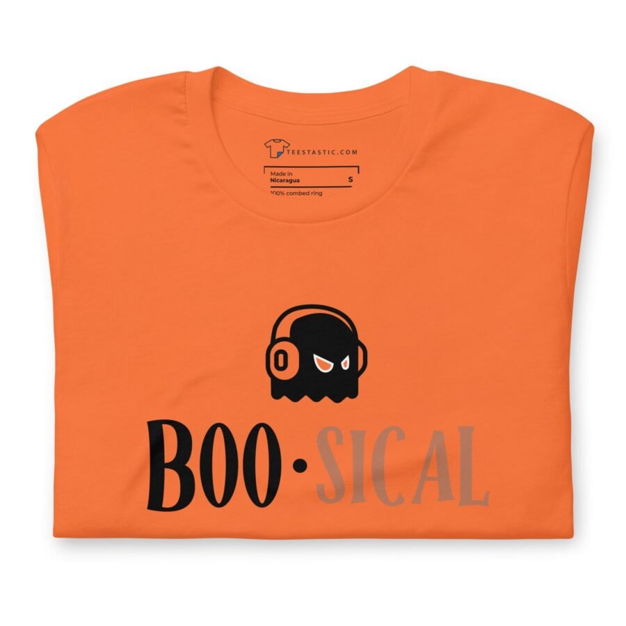 An Halloween BOO-sical Unisex T-Shirt that says boo-sical.