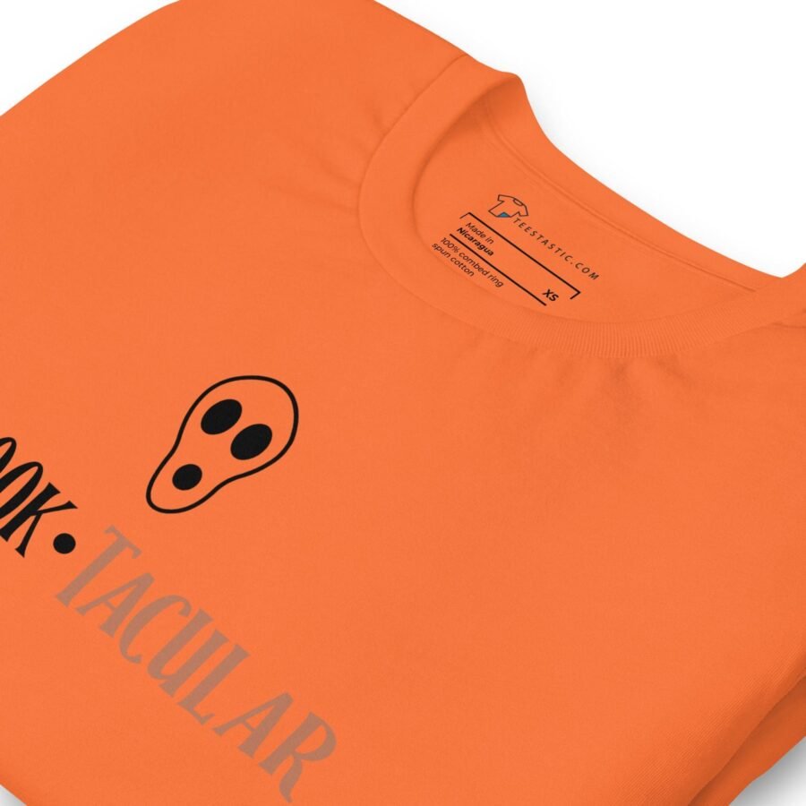 A Halloween Spook-tacular Unisex t-shirt with a spooky skull on it.