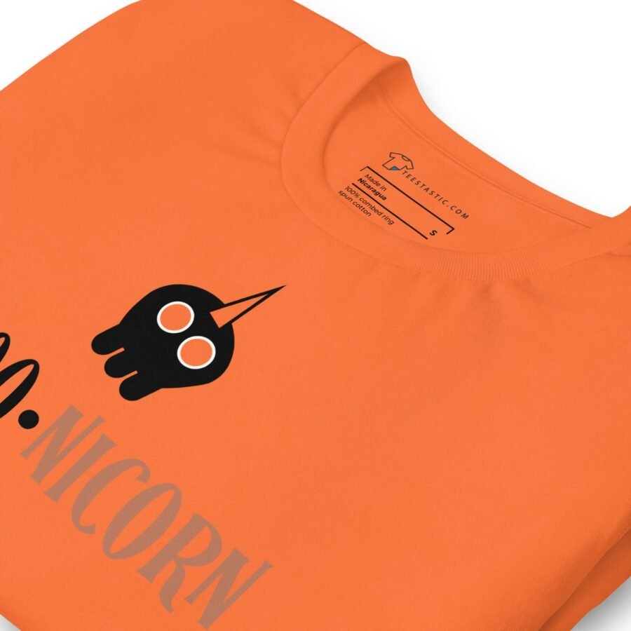 A Halloween BOO-nicorn unisex t-shirt with the words no - nicorn on it, perfect for Halloween.