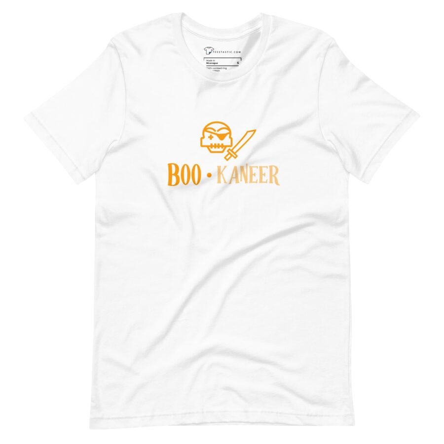 A Halloween BOO-Kanteer Unisex t-shirt with the word boo-planer on it, perfect for Halloween.