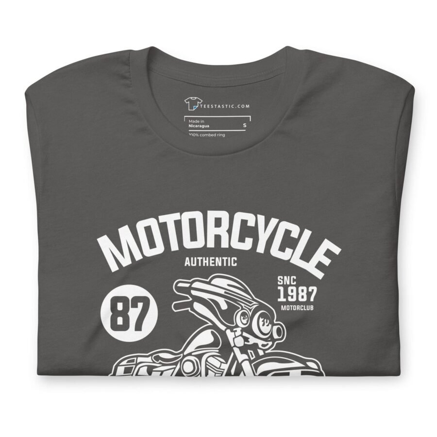 An Authentic Motorcycle Unisex t-shirt with an image of a motorcycle.