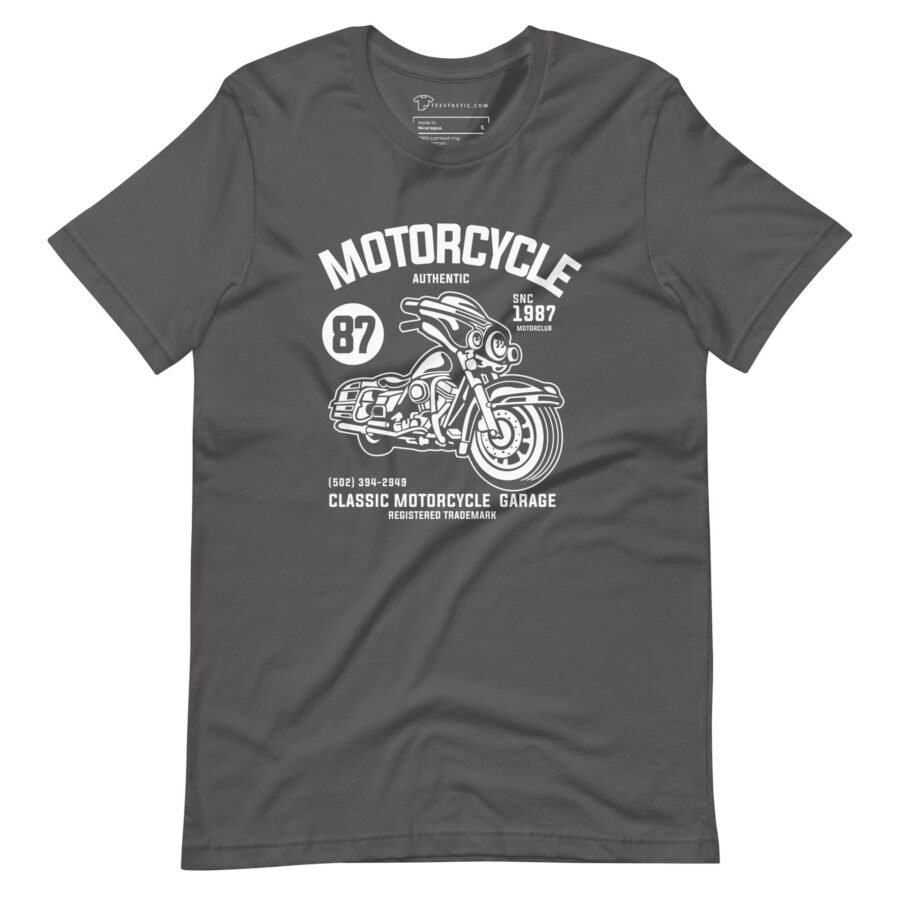 An Authentic Motorcycle Unisex t-shirt with an authentic motorcycle on it.
