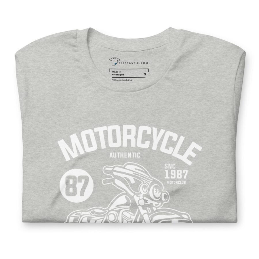 An authentic Motorcycle Unisex t-shirt with an image of a motorcycle.