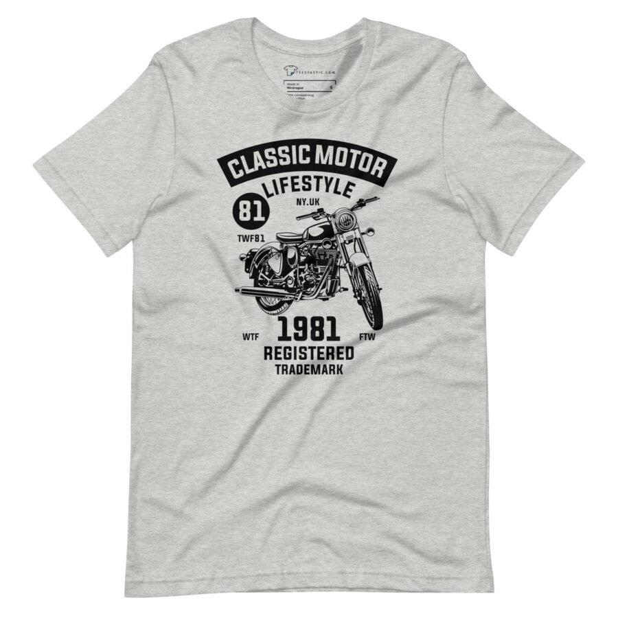 A Classic Motor Lifestyle Unisex t-shirt for the motorcycle lifestyle.