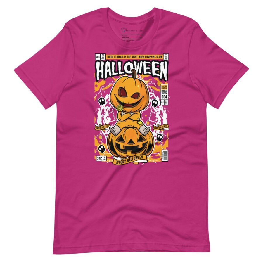 The Spooky Halloween Unisex T-Shirt That's Scary Good! with an image of a jack-o-lantern.