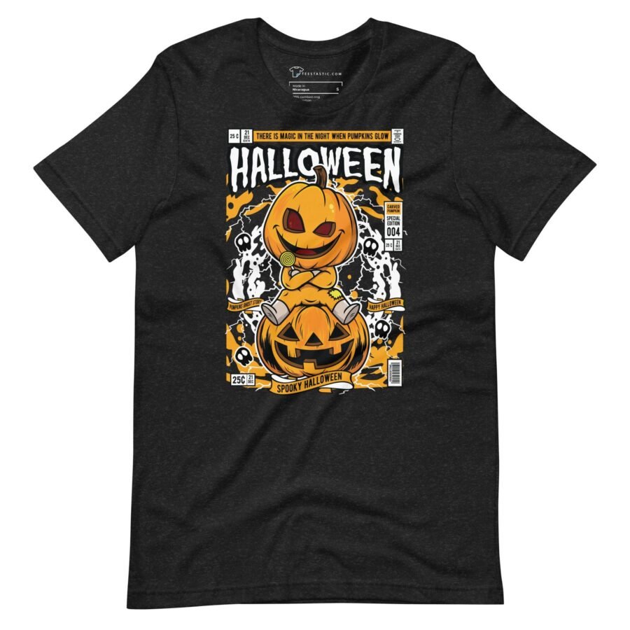 The Spooky Halloween Unisex T-Shirt That's Scary Good! with a jack o lantern on it.