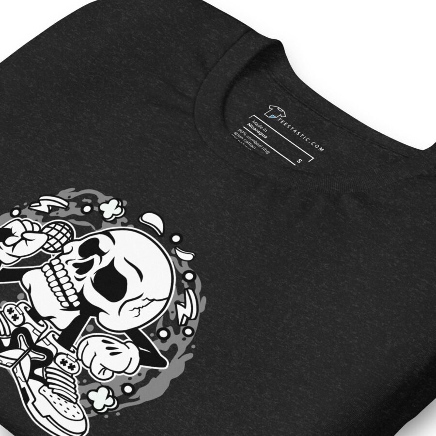 A black BOO-sical Skull Unisex t-shirt inspired by the BOO-sical theme.