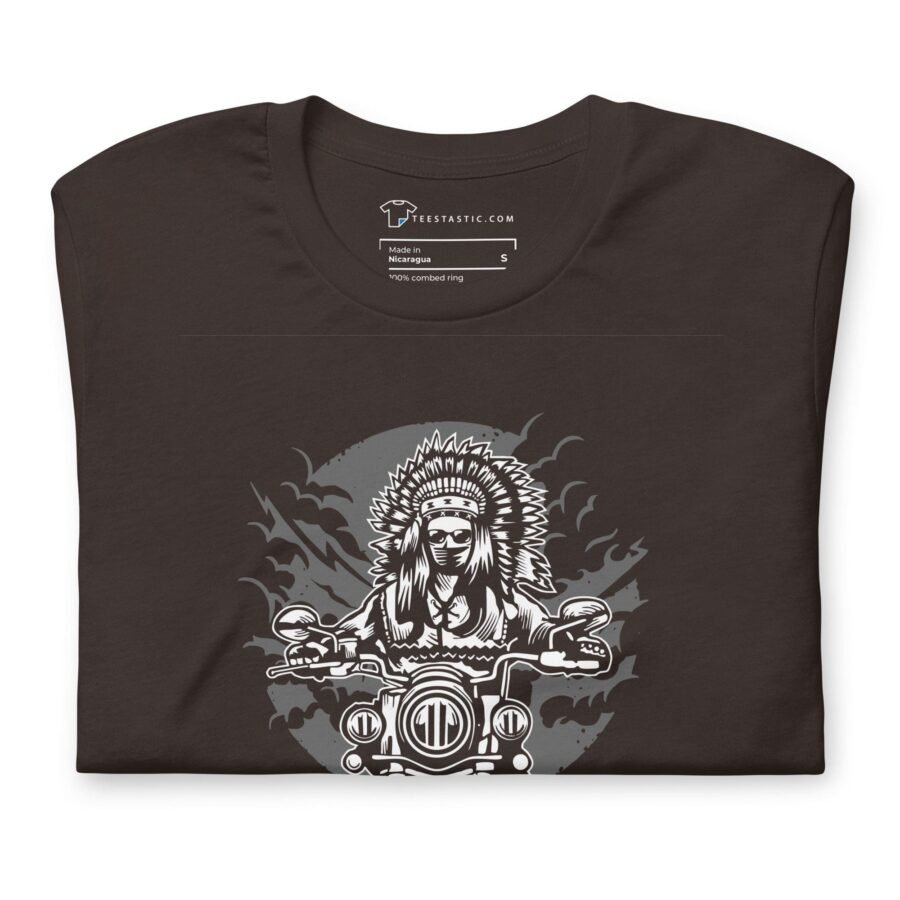 An Indian Motorcycle Rider Unisex t-shirt featuring an Indian man.