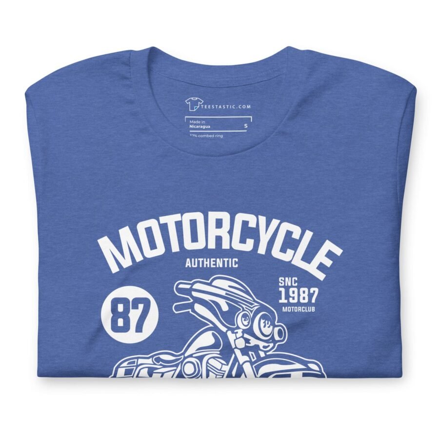 An Authentic Motorcycle Unisex t-shirt with an image of an authentic motorcycle.
