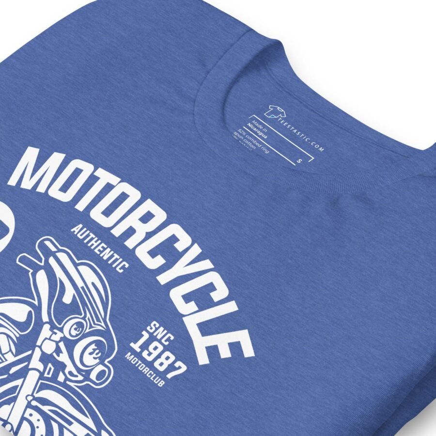 An Authentic Motorcycle Unisex t-shirt featuring a motorcycle image.